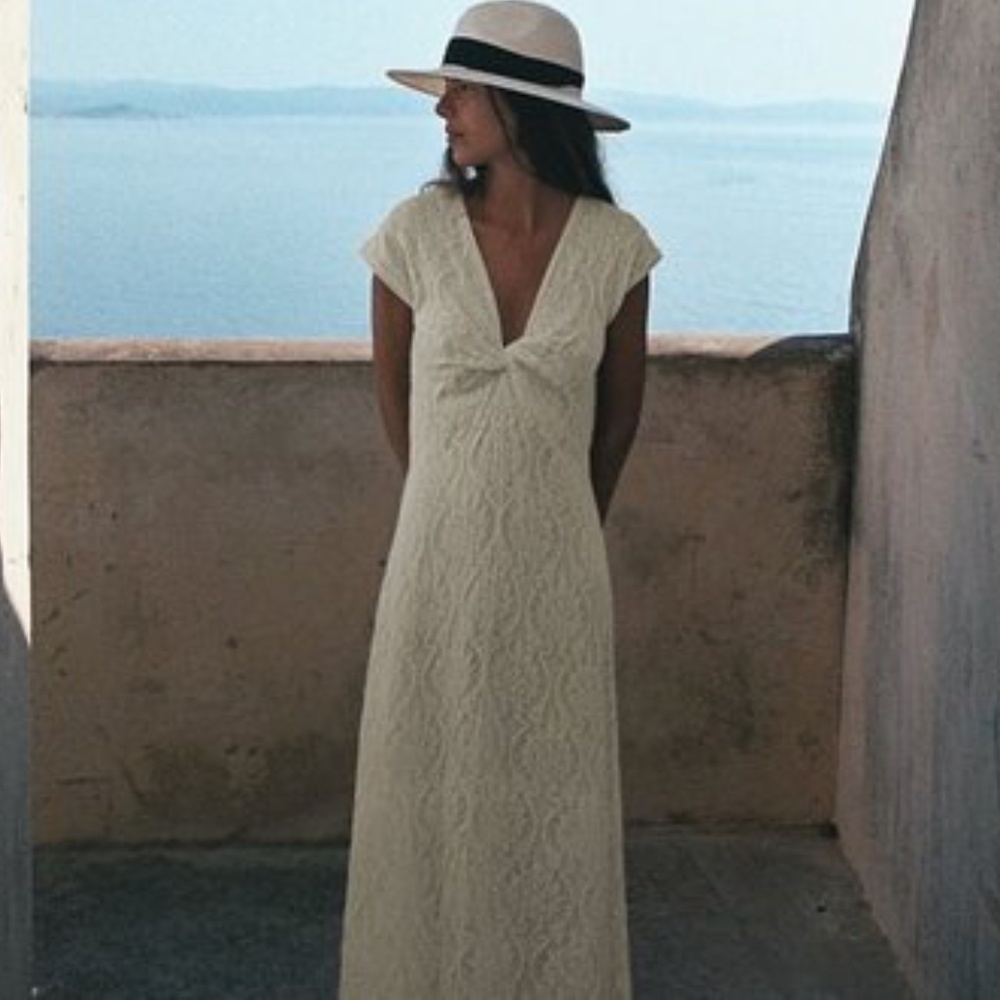 Zara Knotted Jacquard Knit Dress